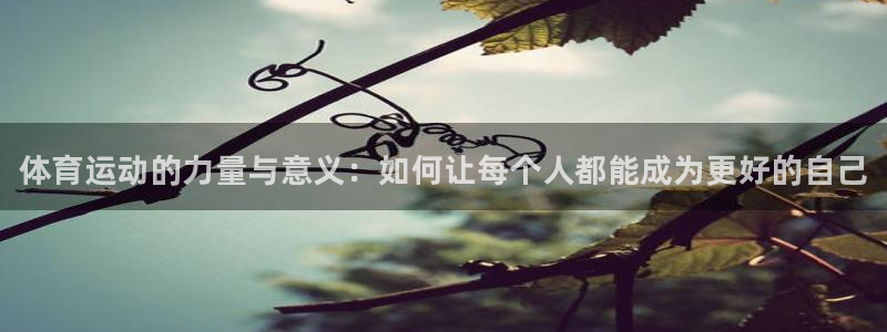 MK体育官网下载软件：体育运动的力量与意义：如何让每